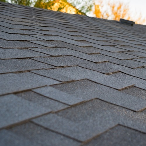 close-up of a shingle roof